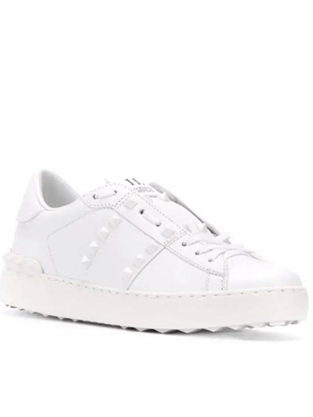 Rockstud Untitled Low Top Sneakers White - VALENTINO - BALAAN 3