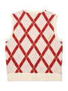 Argyle pattern open vest CREAM WOMAN - MALBON GOLF - BALAAN 2