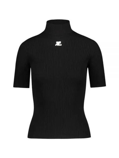 Reedition Knit Short Sleeve Turtle Neck Black - COURREGES - BALAAN 2