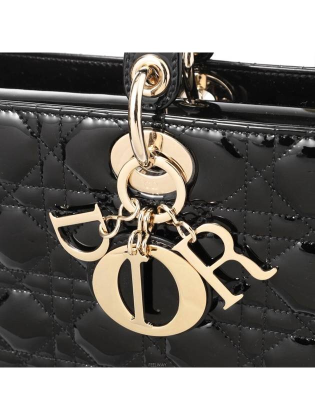 Lady Large Patent Tote Bag Black - DIOR - BALAAN 6