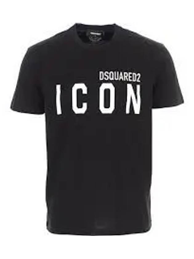 Men's Icon Logo Short Sleeve T-Shirt Black - DSQUARED2 - BALAAN 2