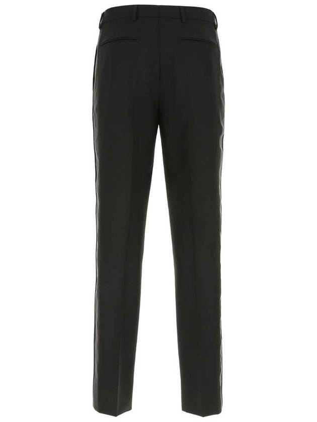 Men's Mohair Wool Straight Pants Black - PRADA - BALAAN 3