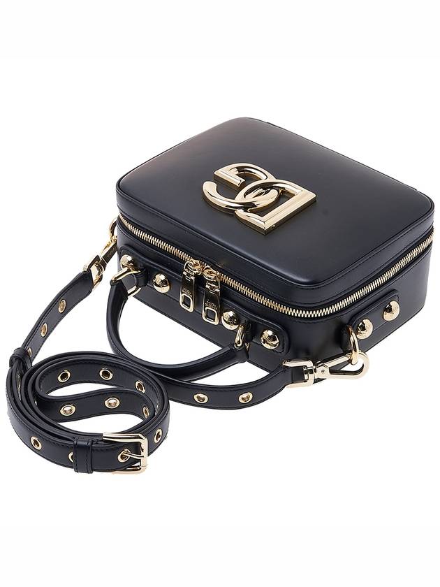 DG Logo Plaque Studded Shoulder Bag Black - DOLCE&GABBANA - BALAAN 5