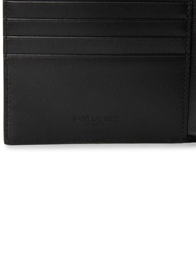 Smooth Leather Classic Logo Half Wallet Black - SAINT LAURENT - BALAAN 8