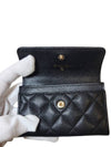 CC logo flap caviar card wallet black - CHANEL - BALAAN 10