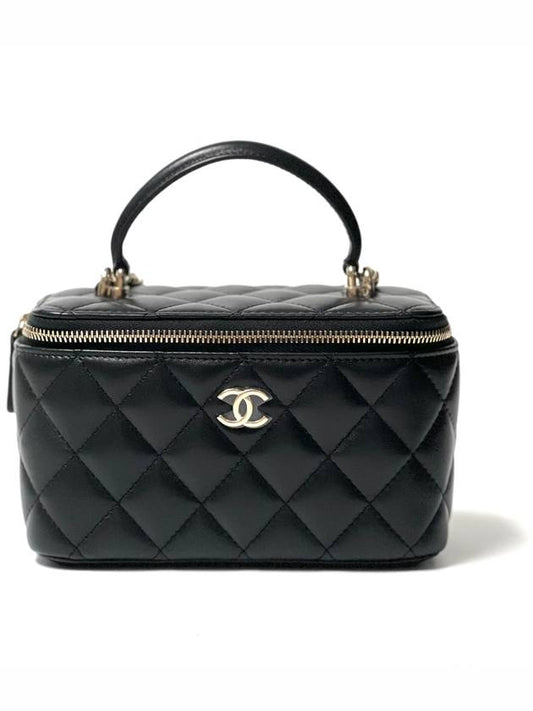 2024 Classic Top Handle Rectangular Vanity Bag Black AP2199 WOC - CHANEL - BALAAN 1