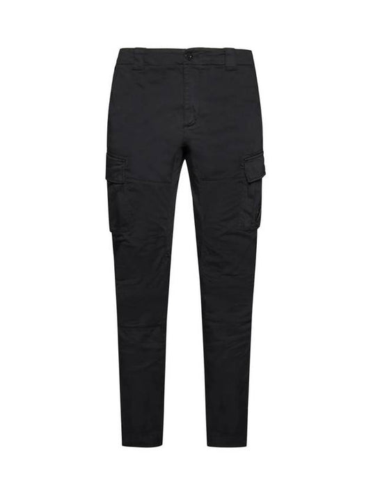 Lens Wappen Cargo Straight Pants Black - CP COMPANY - BALAAN.