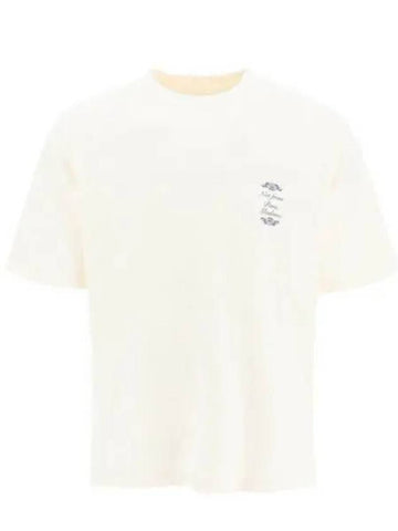 Drol de Monsieur Logo Print Cotton T Shirt Short Sleeve Cream BTS149CO002 - DROLE DE MONSIEUR - BALAAN 1