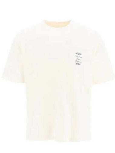 Drol de Monsieur Logo Print Cotton T Shirt Short Sleeve Cream BTS149CO002 - DROLE DE MONSIEUR - BALAAN 1