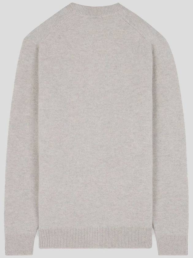 Bold Fox Head Patch Regular Lambswool Cardigan Light Grey - MAISON KITSUNE - BALAAN 3