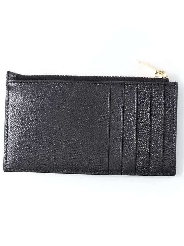 Monogram Fragment Zipper Card Wallet Black - SAINT LAURENT - BALAAN 4