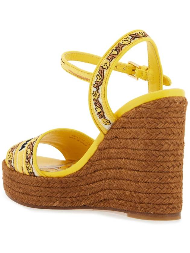 maiolica embroidered wedge sandals - DOLCE&GABBANA - BALAAN 3