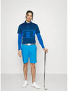 Men's Leon Regular Fit Long Sleeve Polo Shirt Blue - J.LINDEBERG - BALAAN 4