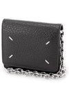 Embroidery Logo Chain Cald Wallet Black - MAISON MARGIELA - BALAAN 3