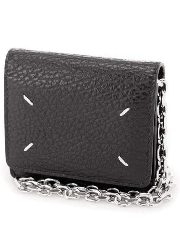 Embroidery Logo Chain Cald Wallet Black - MAISON MARGIELA - BALAAN 2