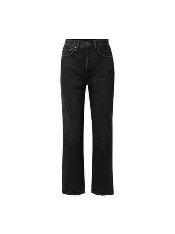 Women s Regular Fit High Waist Black Denim Pants A00342 - ACNE STUDIOS - BALAAN 1