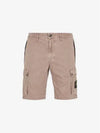 Logo Cotton Slim Cargo Shorts Dove Grey - STONE ISLAND - BALAAN 3