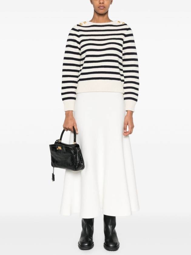 Marinière Boat Neck Knit Top Navy Off White - CELINE - BALAAN 3