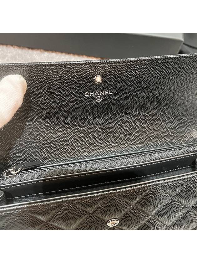 Boy Silver Long Flap Caviar Long Wallet Black - CHANEL - BALAAN 8