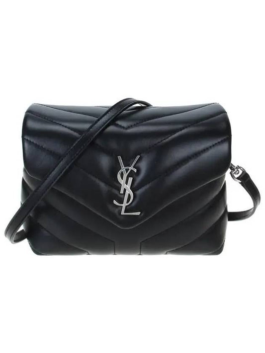 Toy Loulou Strap Shoulder Bag In Quilted Leather Black - SAINT LAURENT - BALAAN