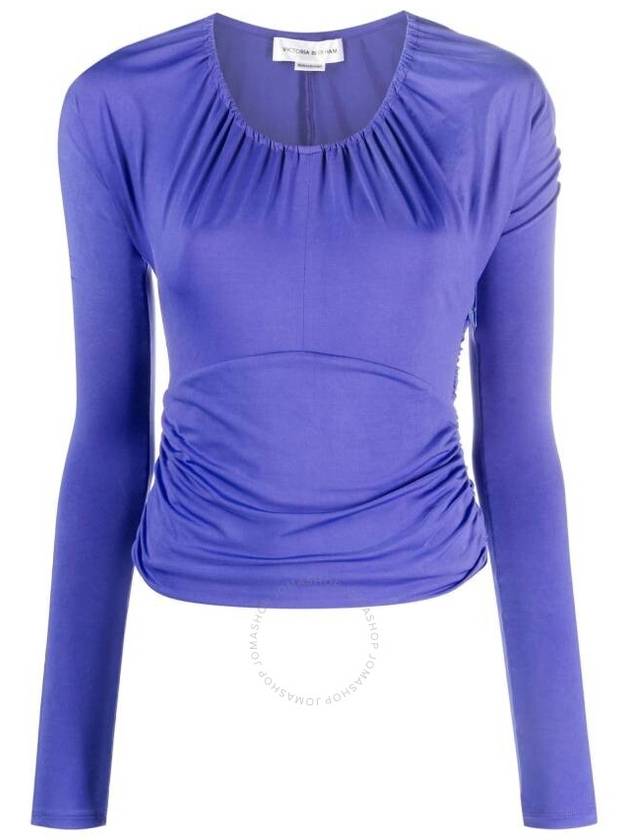 Victoria Beckham Gathered Long Sleeve Jersey Top, Size X-Small - VICTORIA BECKHAM - BALAAN 1