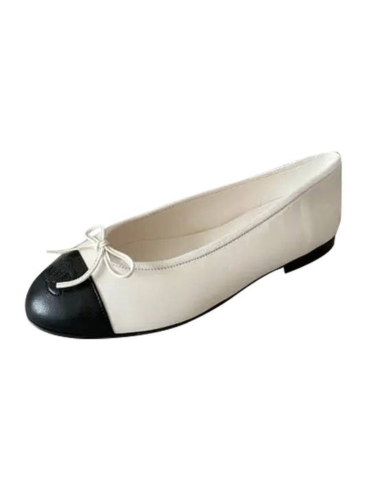 Two-tone Flat Ballerina Black White - CHANEL - BALAAN 1