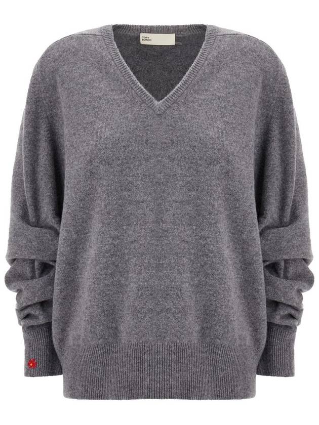 Tory Burch Wool V-Neck Sweater - TORY BURCH - BALAAN 1