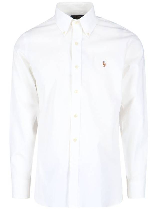 Embroidered Pony Long Sleeve Shirt White - POLO RALPH LAUREN - BALAAN 10