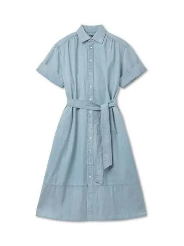 W Cotton Chambray Shirt Dress Blue - POLO RALPH LAUREN - BALAAN 2