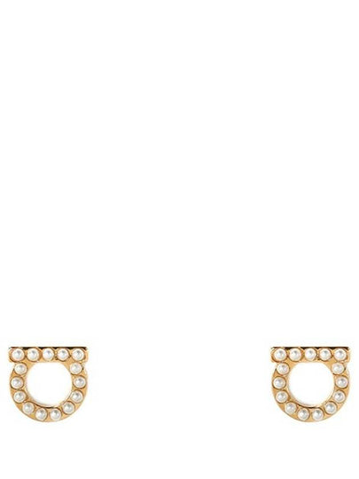 Gancini Pearl Earrings Gold - SALVATORE FERRAGAMO - BALAAN 2