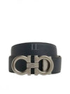 Reversible Adjustable Gancini Belt Black - SALVATORE FERRAGAMO - BALAAN 2