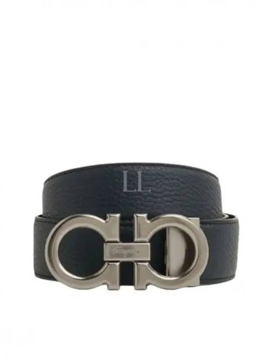 Reversible Gancini Leather Belt Black - SALVATORE FERRAGAMO - BALAAN 2