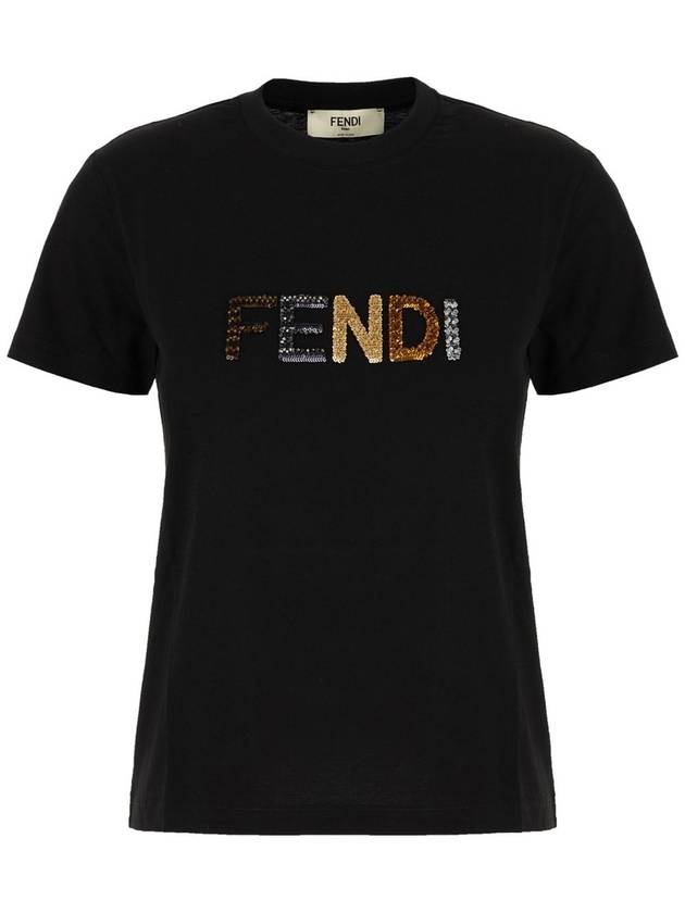 Fendi T-shirts and Polos Black - FENDI - BALAAN 1