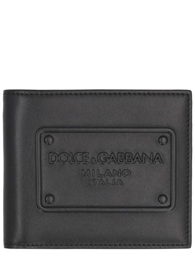 Logo Leather Half Wallet Black - DOLCE&GABBANA - BALAAN 2