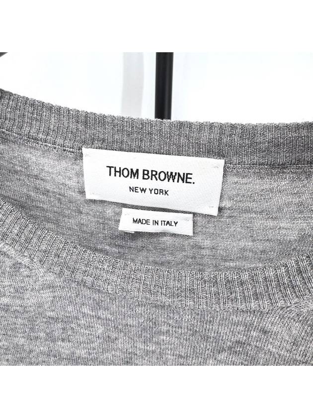 Diagonal armband merino wool knit gray size 5 - THOM BROWNE - BALAAN 3