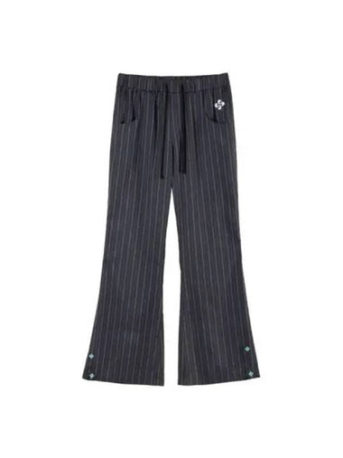 Button Stripe Banding Pants Charcoal - HERETIC - BALAAN 1