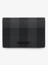 Men's Checked Leather Half Wallet Grey - BURBERRY - BALAAN 2