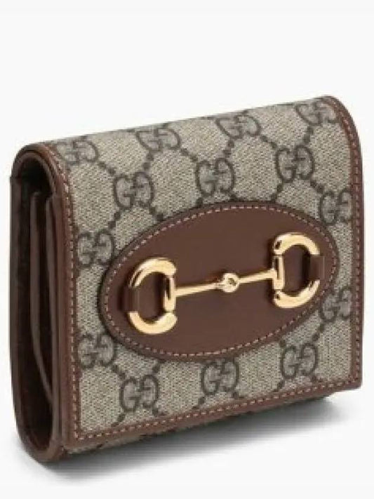 Horsebit GG Supreme Half Wallet Brown - GUCCI - BALAAN 2