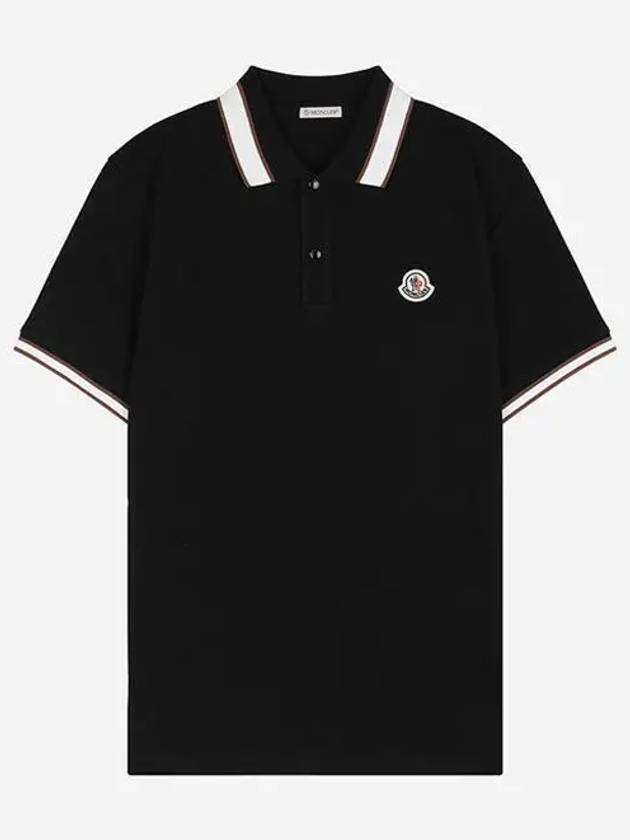 8A00018 89A16 999 Men s Logo Patch Polo Shirt Black 1064546 - MONCLER - BALAAN 1