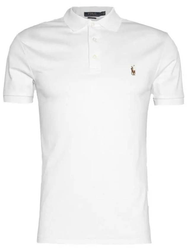 Men's Short Sleeve Cotton Polo Shirt White - POLO RALPH LAUREN - BALAAN 3