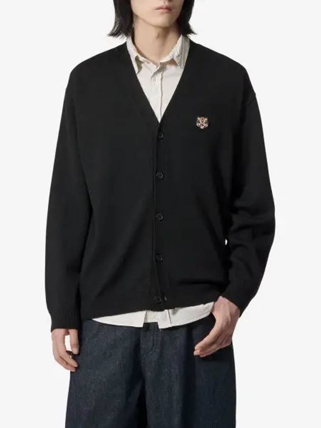 Lucky Tiger Knit Wool Cardigan Black - KENZO - BALAAN 2