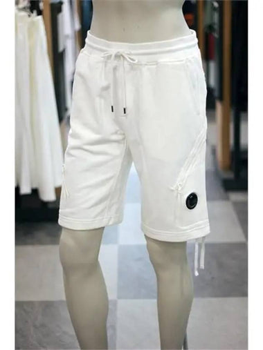 Lens Waffen Zipper Banding Shorts White - CP COMPANY - BALAAN 1