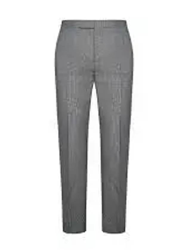 Herringbone Backstrap Wool Straight Pants Grey - THOM BROWNE - BALAAN 2