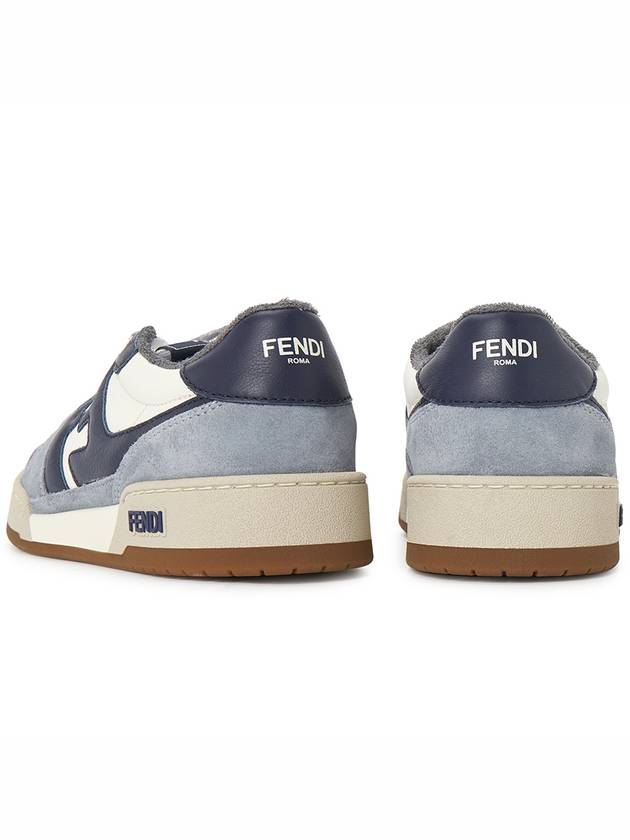 Match Suede Low Top Sneakers Light Blue - FENDI - BALAAN 7