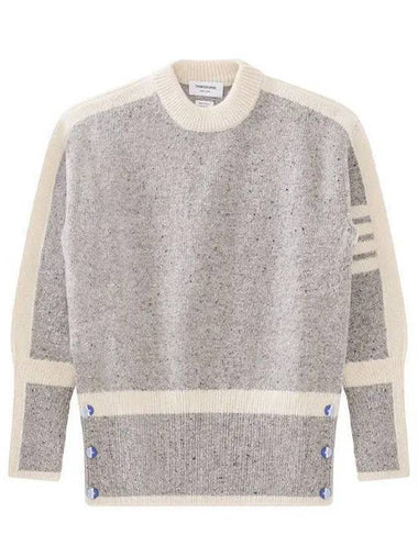 22FW FKA401A Y1032 055 Women’s diagonal knit gray 997501 - THOM BROWNE - BALAAN 1