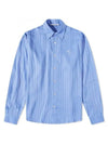 Embroidered Logo Stripe Long Sleeve Shirt Blue - ACNE STUDIOS - BALAAN 1