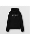 Logo Print Cotton Oversized Hoodie Black - BURBERRY - BALAAN 2