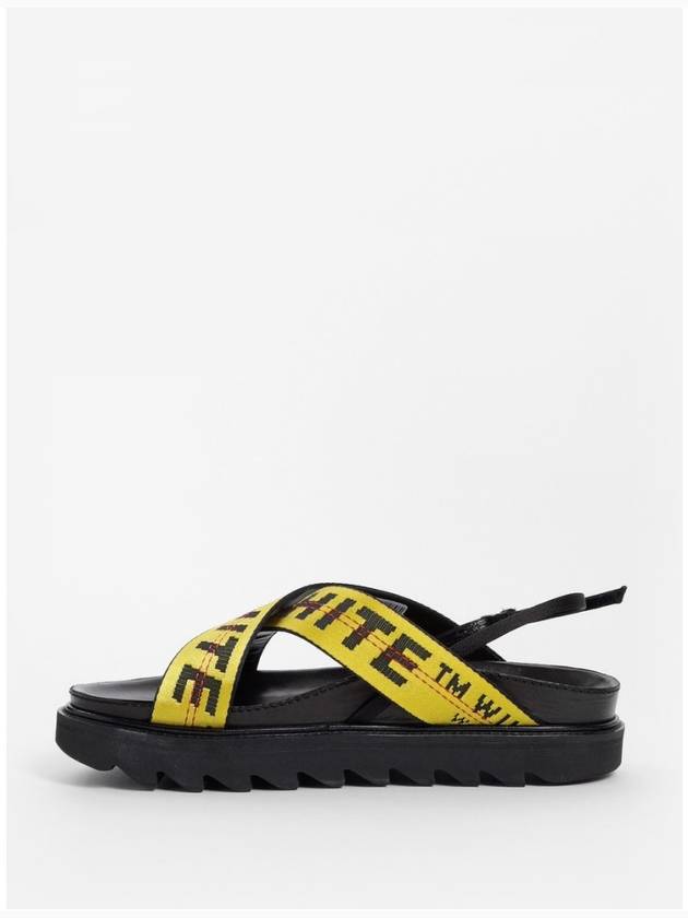 Same day delivery Women s yellow industrial logo cross sandals - OFF WHITE - BALAAN 4