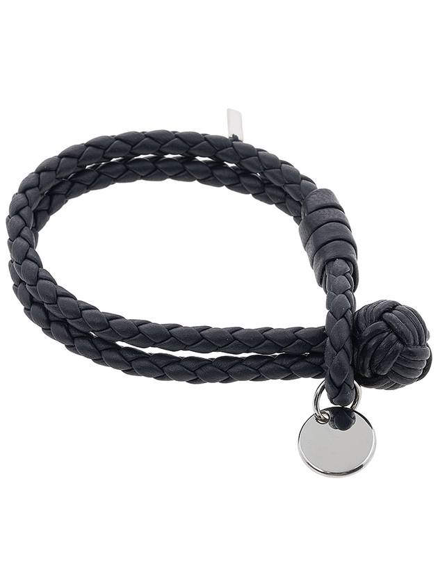 Intrecciato Double Weaving Bracelet Navy - BOTTEGA VENETA - BALAAN 3