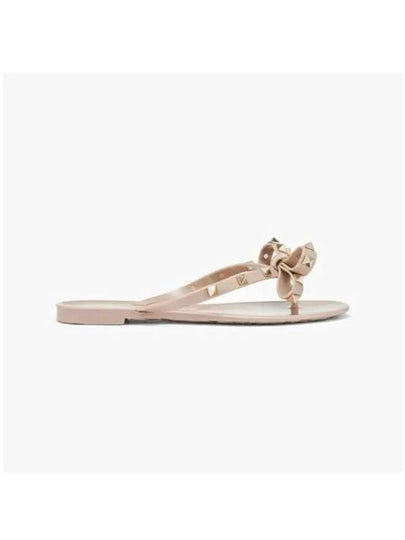 Valentino 4W2S0552 PVS P45 S0552 Rockstud Ribbon Thong Flip Flop Slippers - RED VALENTINO - BALAAN 2